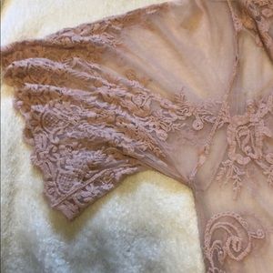 Mustard Seed Sweaters - Light Pink lace cardigan made by Mustard Seed Mustard Seed Sweaters - Light Pink lace cardigan made by Mustard Seed
